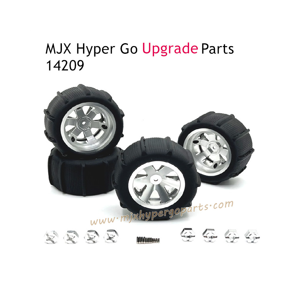 MJX Hyper Go 14209 Upgrade Parts Metal Wheel with Tire Silver MJX Hyper Go 14209 Upgrade Parts Metal Wheel with Tire Silver