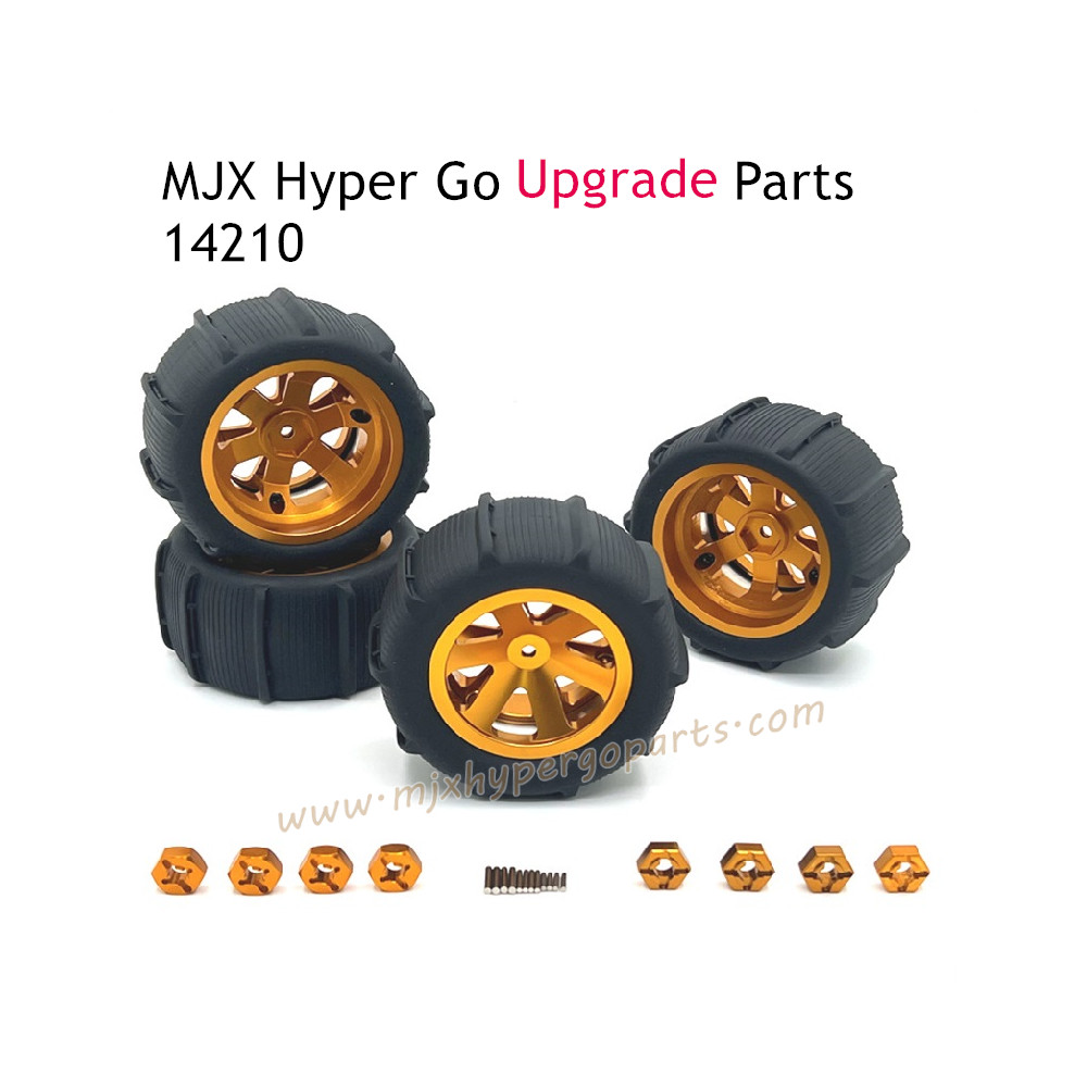 MJX Hyper Go 14210 Upgrade Parts Metal Wheel with Tire Gold MJX Hyper Go 14210 Upgrade Parts Metal Wheel with Tire Gold