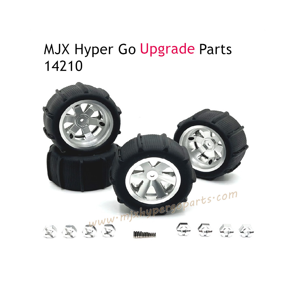 MJX Hyper Go 14210 Upgrade Parts Metal Wheel with Tire Silver MJX Hyper Go 14210 Upgrade Parts Metal Wheel with Tire Silver