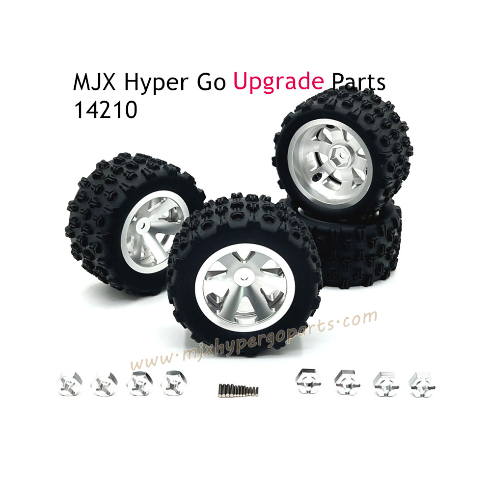 MJX Hyper Go 14210 Upgrade Parts Metal Wheel with Tire Silver MJX Hyper Go 14210 Upgrade Parts Metal Wheel with Tire Silver