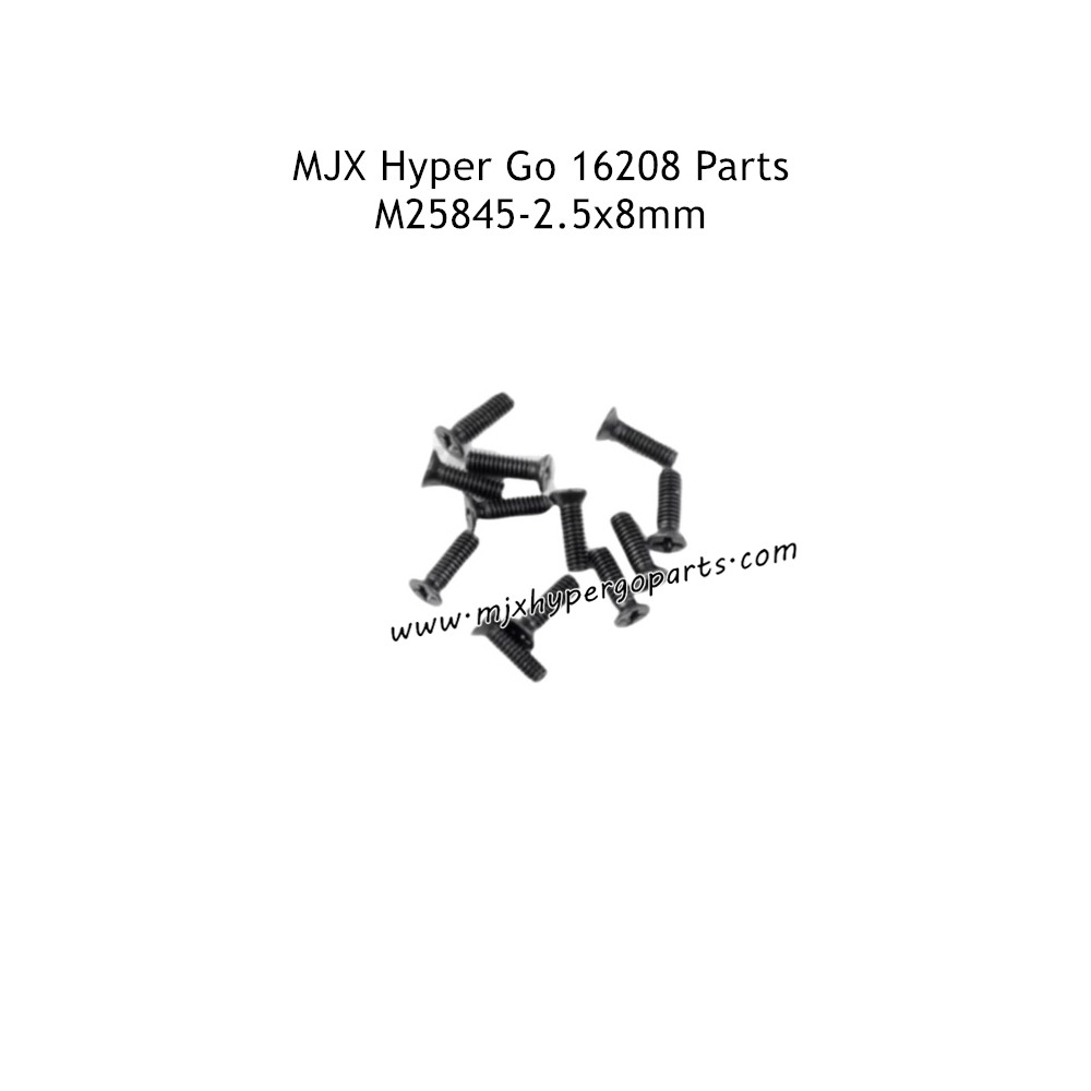 MJX Hyper Go 16208 Remote Control Car Parts 2.5X8MM Flat Head Screws M25845 MJX Hyper Go 16208 Remote Control Car Parts 2.5X8MM Flat Head Screws M25845