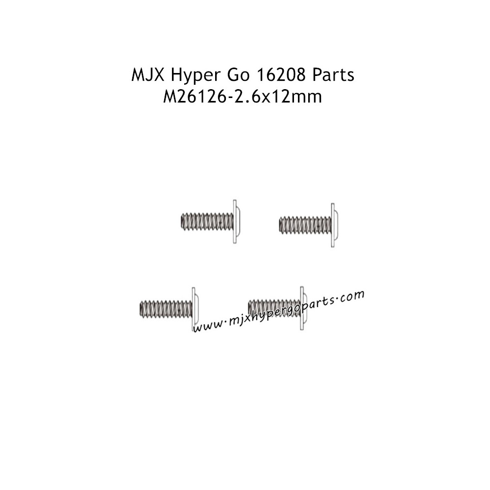 MJX Hyper Go 16208 Remote Control Car Parts 2.6X12MM Screws M26126 MJX Hyper Go 16208 Remote Control Car Parts 2.6X12MM Screws M26126