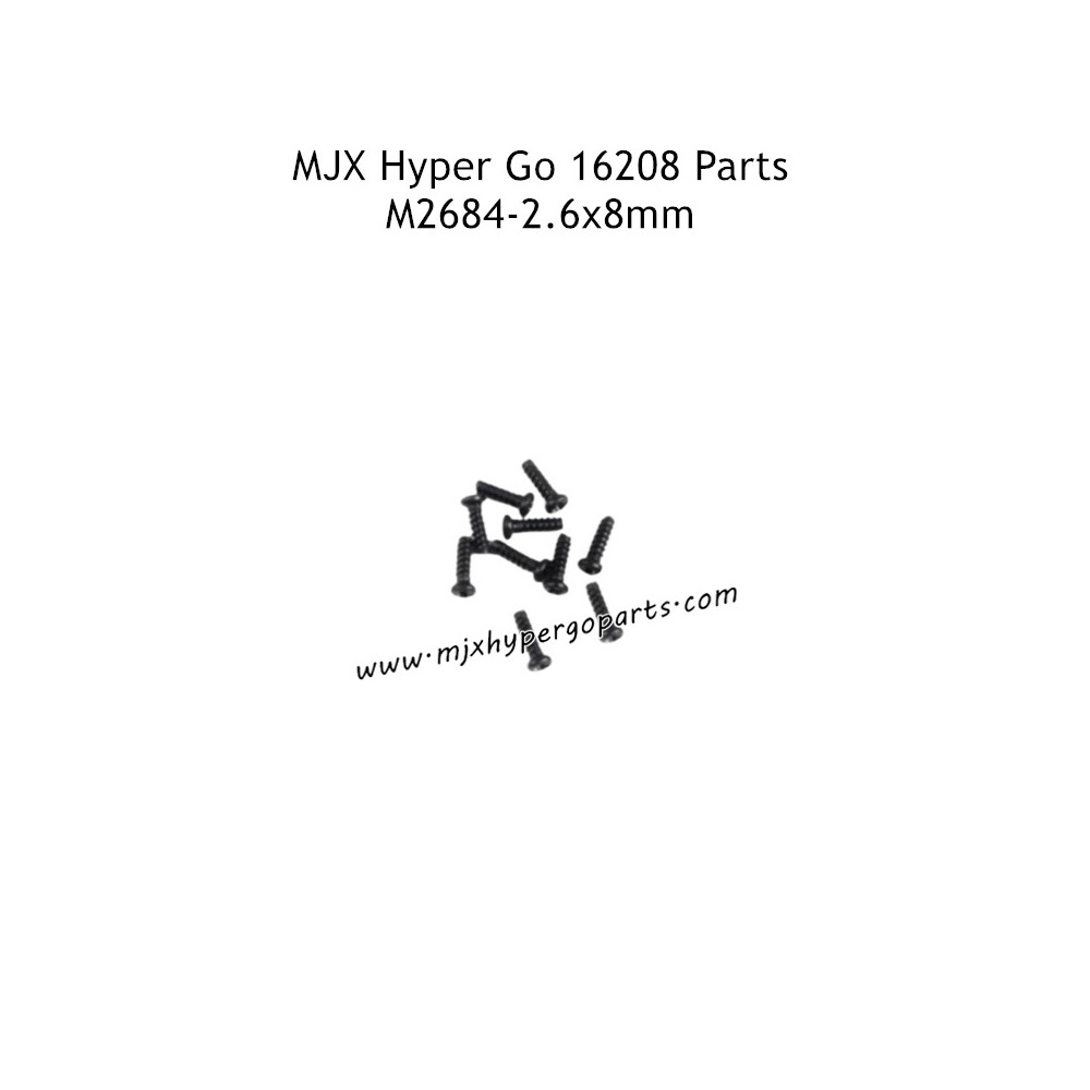 MJX Hyper Go 16208 Remote Control Car Parts 2.6x8MM Round Head Flat Tail Screws M2684 MJX Hyper Go 16208 Remote Control Car Parts 2.6x8MM Round Head Flat Tail Screws M2684