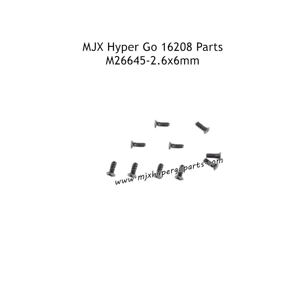 MJX Hyper Go 16208 Remote Control Car Parts Countersunk Head Flat Head Screws 2.6x6mm M26645 MJX Hyper Go 16208 Remote Control Car Parts Countersunk Head Flat Head Screws 2.6x6mm M26645