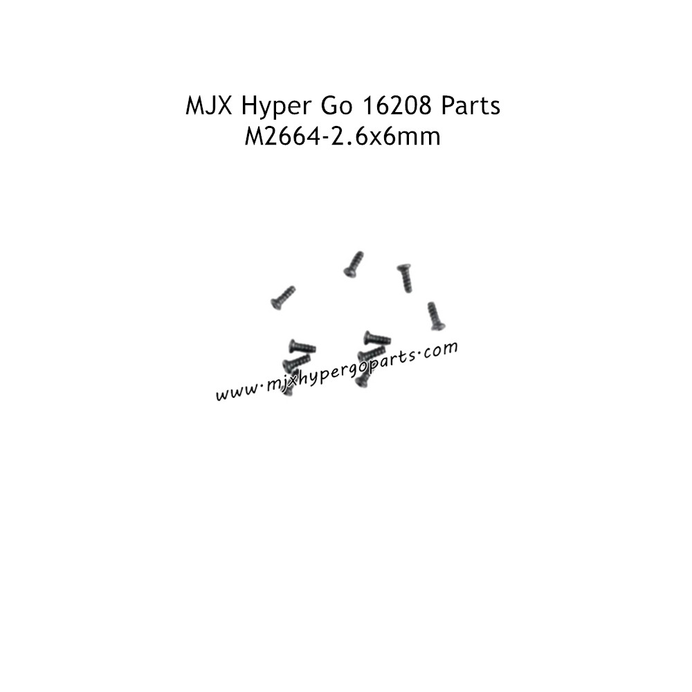 MJX Hyper Go 16208 RC Car Parts Round Head Flat Tail Screws 2.6X6MM M2664 MJX Hyper Go 16208 RC Car Parts Round Head Flat Tail Screws 2.6X6MM M2664