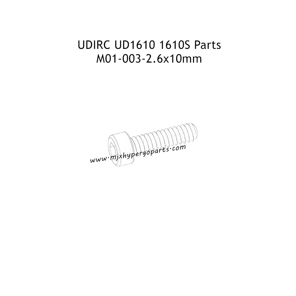 UDIRC UD1610 1610S Parts 2.6x10mm HB Hexagon Socket Head Cap Tapping Screw M01-003