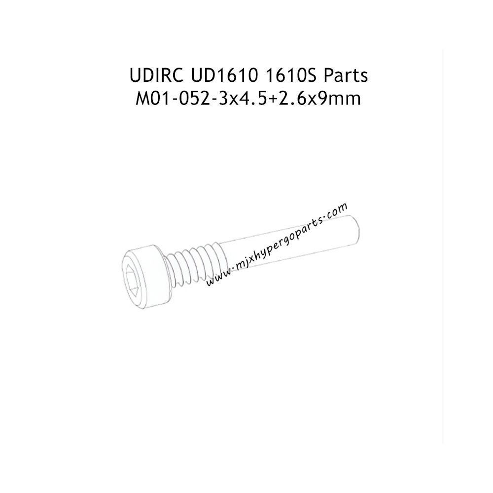 UDIRC UD1610 1610S Parts 3x4.5+2.6x9mm Hexagon Socket Head Cap Half Thresded Tapping Screw M01-052