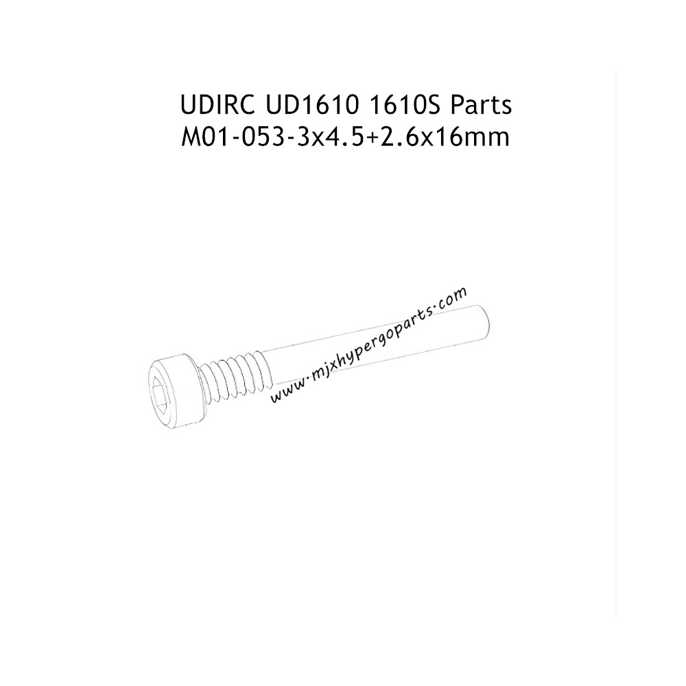 UDIRC UD1610 1610S Parts 3x4.5+2.6x16mm Hexagon Socket Head Cap Half Thresded Tapping Screw M01-053 UDIRC UD1610 1610S Parts 3x4.5+2.6x16mm Hexagon Socket Head Cap Half Thresded Tapping Screw M01-053