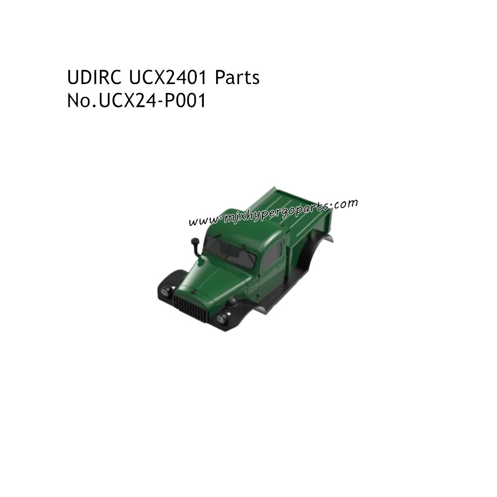 UDIRC UCX2401 1/24 Rock RC Crawler Parts Body Assembly With LED Green UCX24-P001