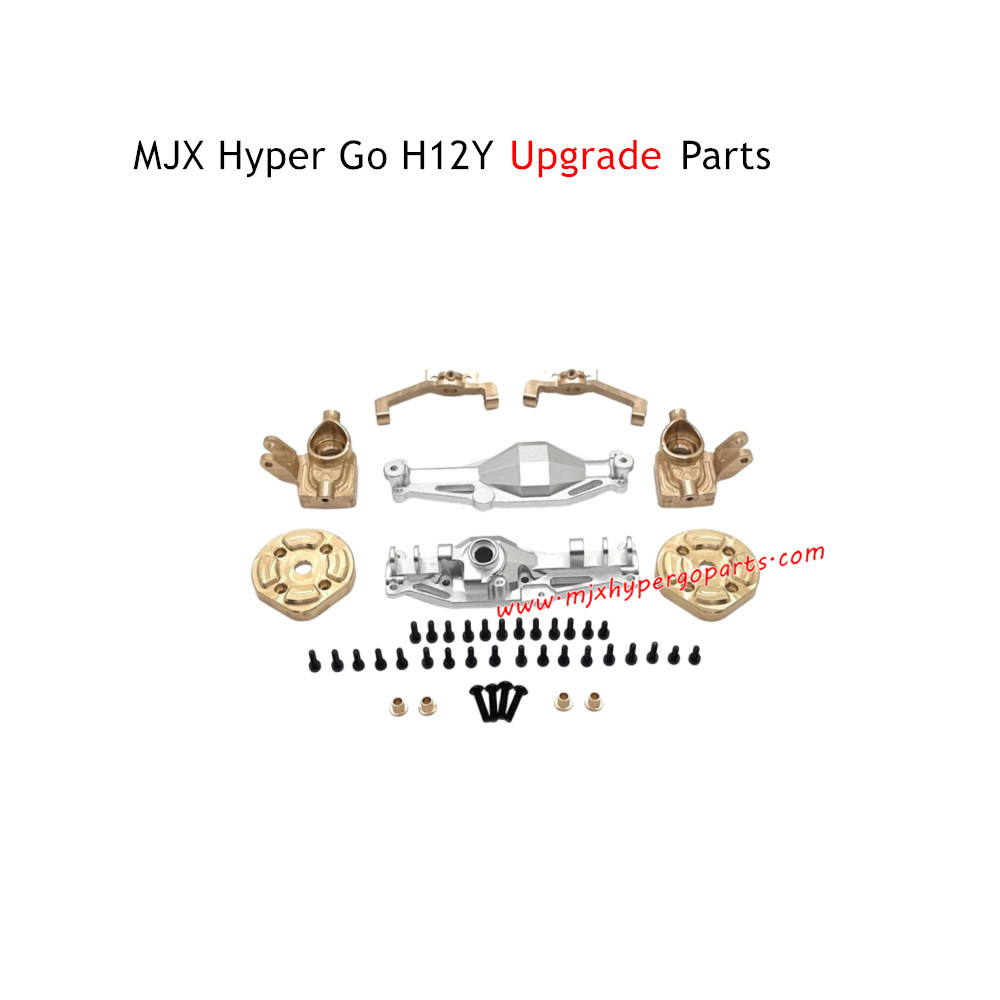 MJX Hyper Go H12Y RC Car Upgrade Parts Front Axle Housing and Brass Front Cups Silver MJX Hyper Go H12Y RC Car Upgrade Parts Front Axle Housing and Brass Front Cups Silver