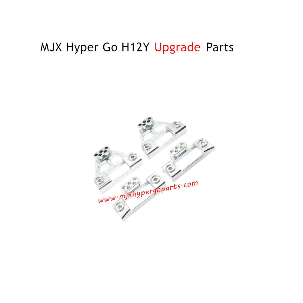 MJX Hyper Go H12Y RC Car Upgrade Parts Front and Rear Shock Mounts Silver MJX Hyper Go H12Y RC Car Upgrade Parts Front and Rear Shock Mounts Silver