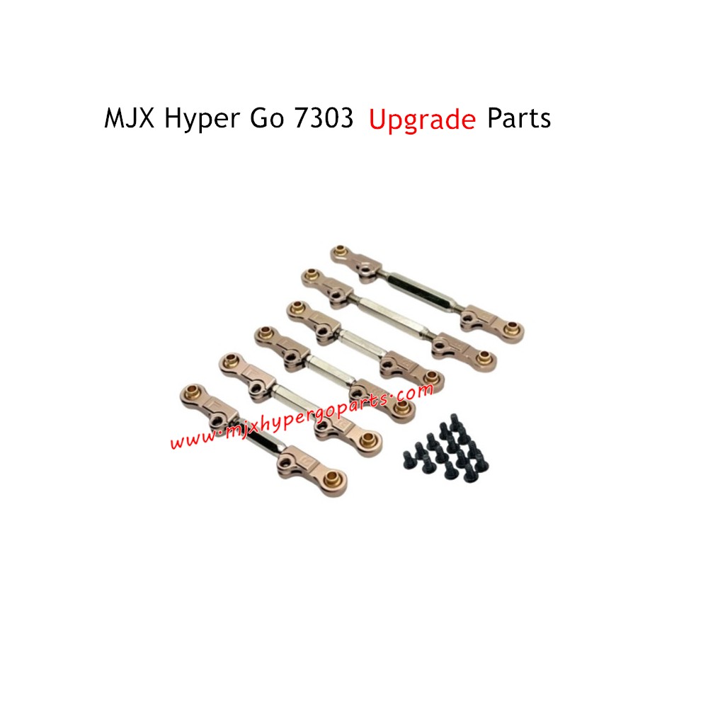 MJX Hyper Go 7303 RC Car Upgrade Parts Metal Adjustable Tie Rods Champagne Gold