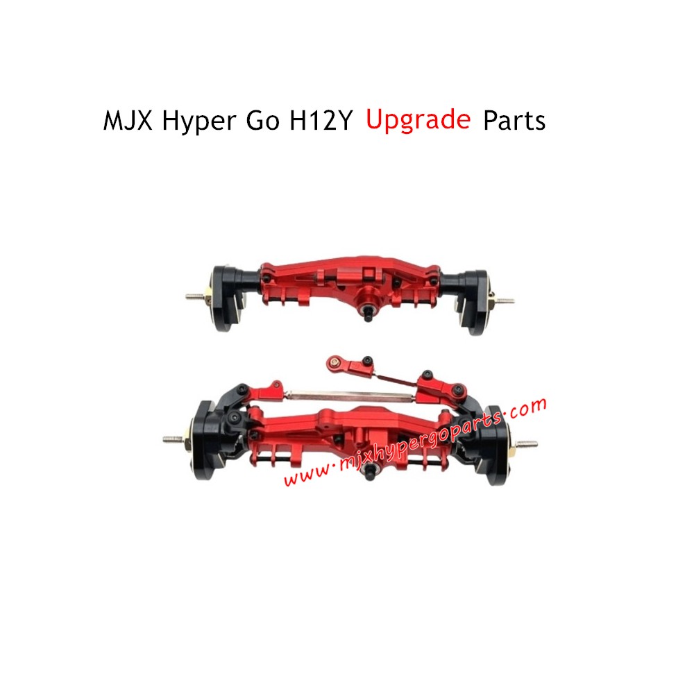 MJX Hyper Go H12Y Upgrade Parts Front and Rear Axle Assembly Red MJX Hyper Go H12Y Upgrade Parts Front and Rear Axle Assembly Red