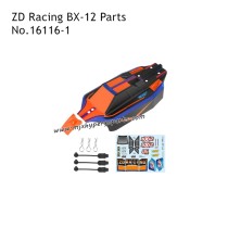 ZD Racing BX-12 RC Car Spare Parts Body Shell PVC and Magic Sticker Orange 16116-1