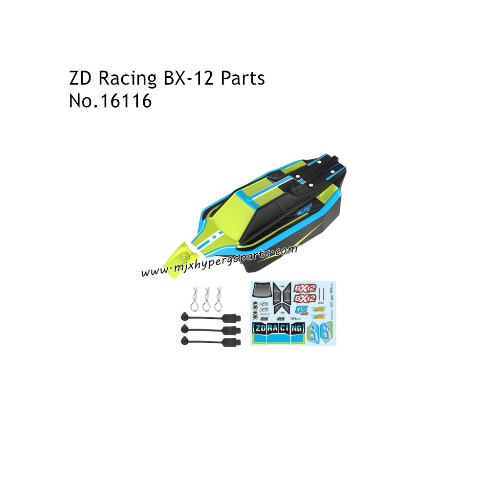 ZD Racing BX-12 RC Car Spare Parts Body Shell PVC and Magic Sticker Green 16116 ZD Racing BX-12 RC Car Spare Parts Body Shell PVC and Magic Sticker Green 16116