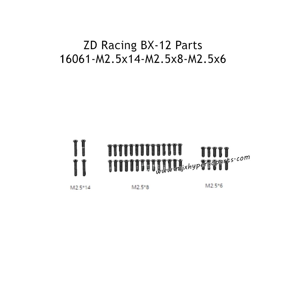 ZD Racing BX-12 Parts M2.5x14 M2.5x8 M2.5x6 Screws 16062 ZD Racing BX-12 Parts M2.5x14 M2.5x8 M2.5x6 Screws 16062