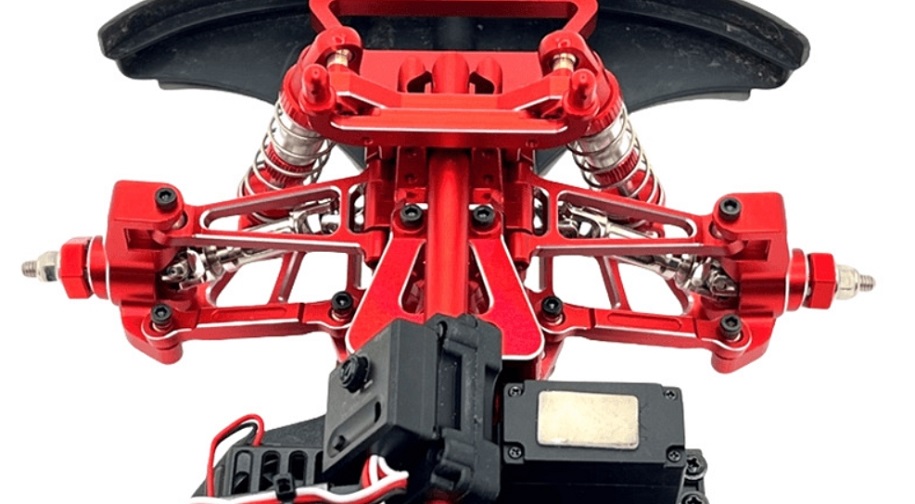 MJX-Hyper-Go-14209-Upgrade-Parts-Front-Steering-Group-Mount-Red-Overview
