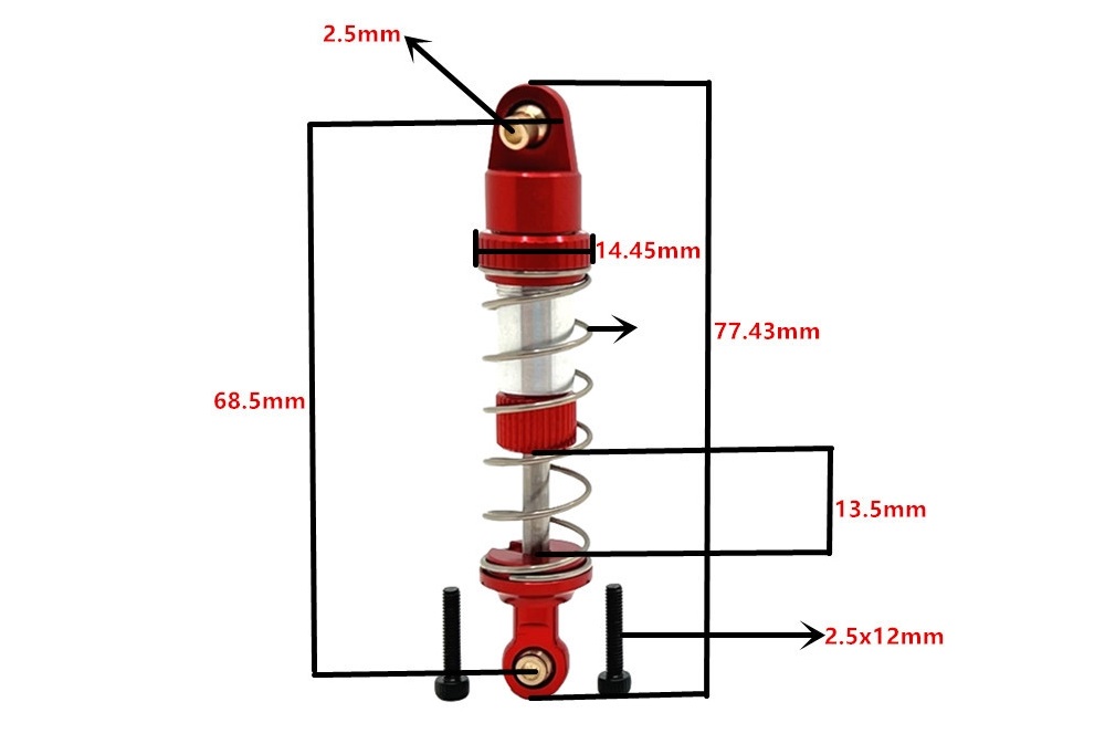 MJX-Hyper-Go-14211-RC-Car-Upgrade-Parts-Shock-Absorbers-Red-Overview