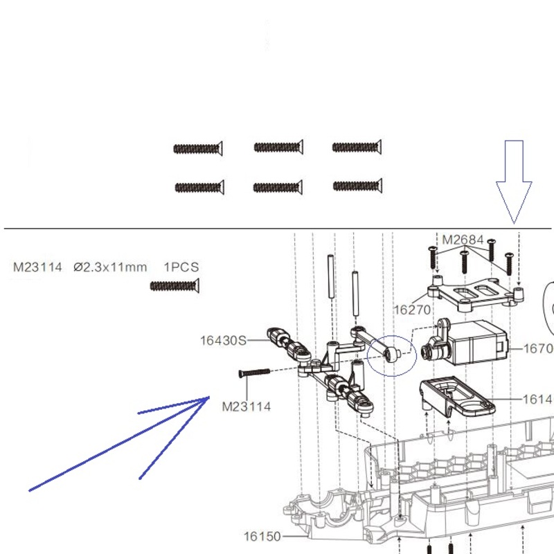 MJX Hyper Go 16208 Parts 2.3X11MM Screws M23114