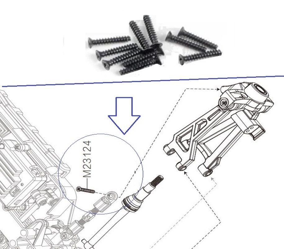 MJX Hyper Go 16208 Parts 2.3x12MM Screws M23124