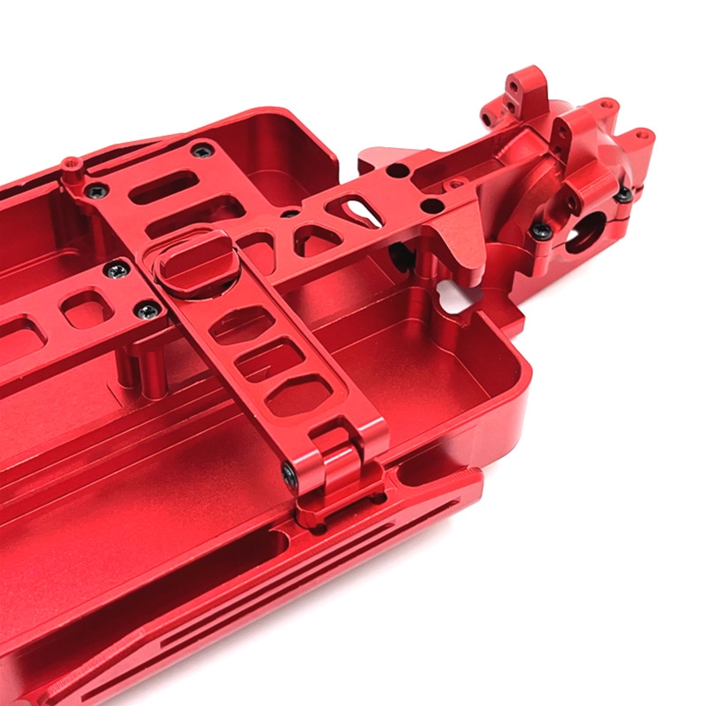 MJX Hyper Go 16208 Upgrade Parts Metal Chassic and Front Rear Gearbox Cover Red