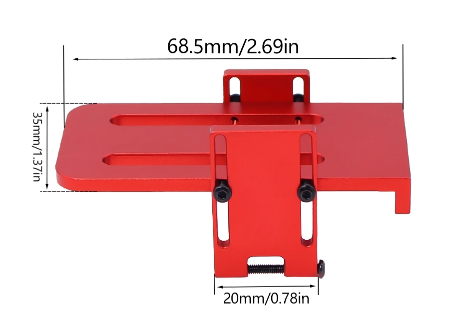 MJX-Hyper-Go-1-16-Scale-Upgrade-Parts-Metal-Battery-Compartment-Dimension-Overview-Red