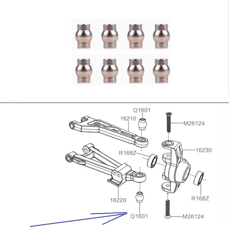 MJX Hyper Go 16208 RC Car Parts Ball Head Q1601