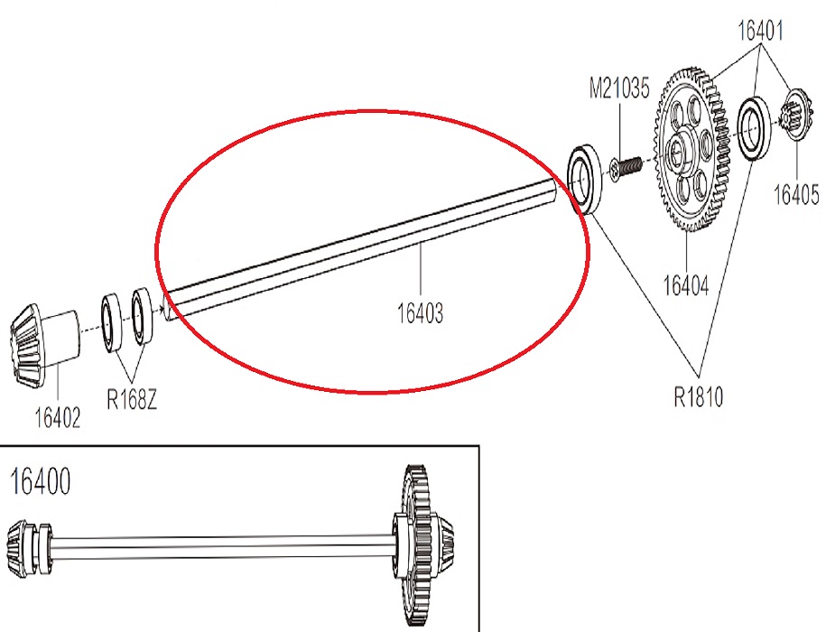 MJX Hyper Go 16209 High Speed RC Car Parts Central Shaft 16403