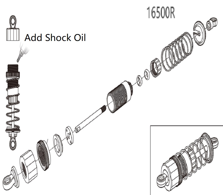 MJX Hyper Go 16209 High Speed RC Car Parts Front and Rear Shock Absorber 16500R