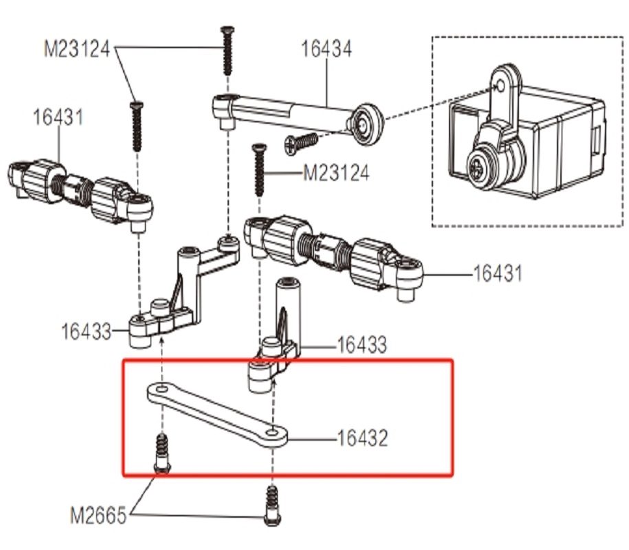 MJX Hyper Go 16209 High Speed RC Car Parts Metal Steering Connect Rod 16432