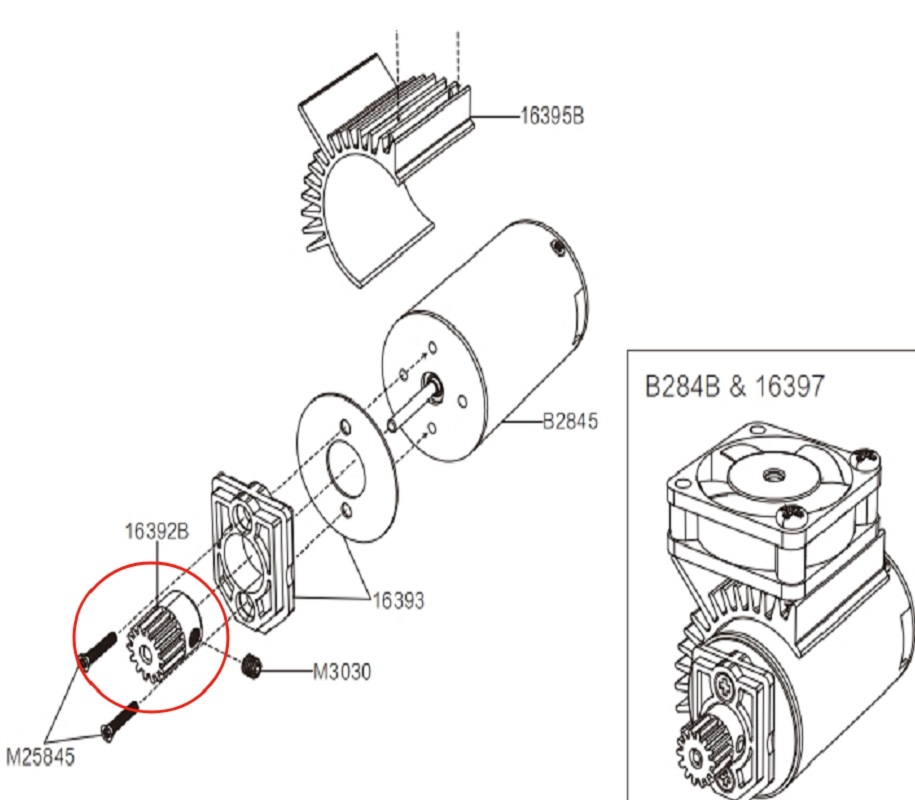 MJX Hyper Go 16209 High Speed RC Car Parts Motor Gear 16392B