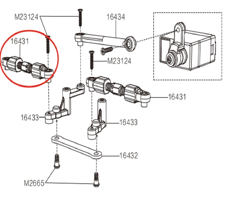 MJX Hyper Go 16209 High Speed RC Car Parts Steering Connect Rod 16431
