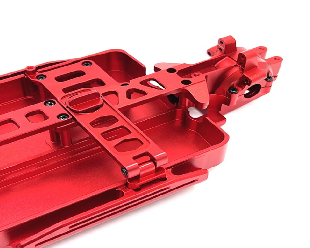MJX Hyper Go 16209 RC Car Upgrade Parts Metal Chassis and Front Rear Gearbox Cover Red
