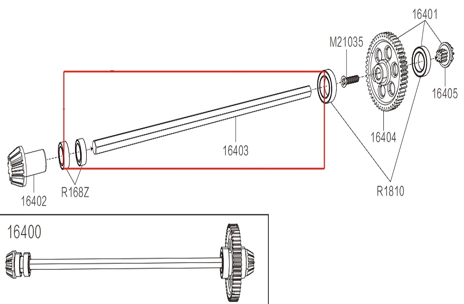 MJX Hyper Go 16210 High Speed Racing Car Parts Central Shaft 16403