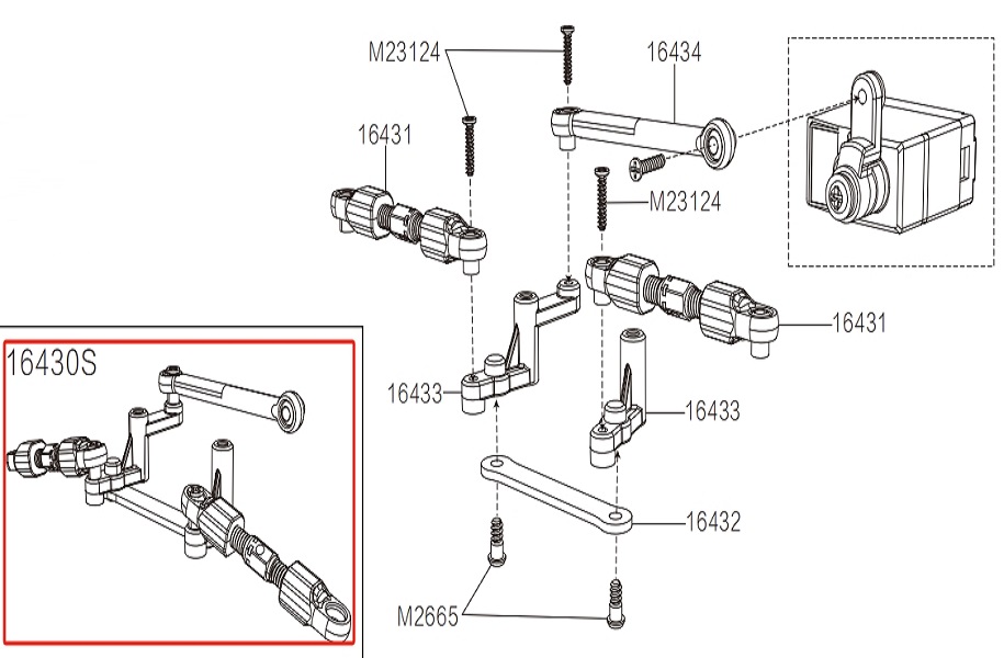 MJX Hyper Go 16210 High Speed Racing Car Parts Steering Kit 16430S