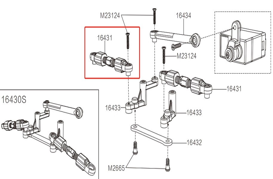 MJX Hyper Go 16210 High Speed Racing Car Parts Steering Connect Rod 16431