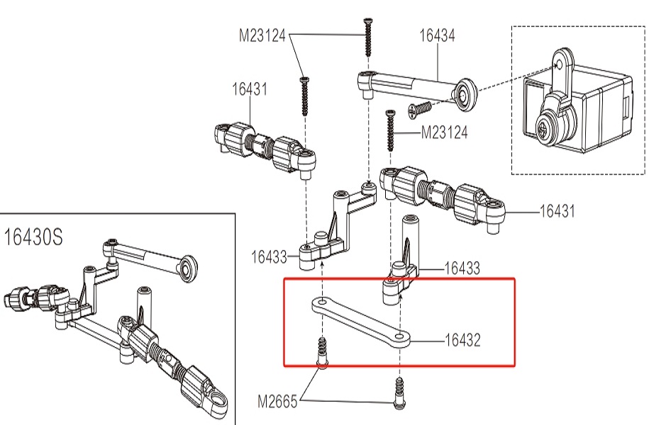 MJX Hyper Go 16210 High Speed Racing Car Parts Metal Steering Connect Rod 16432