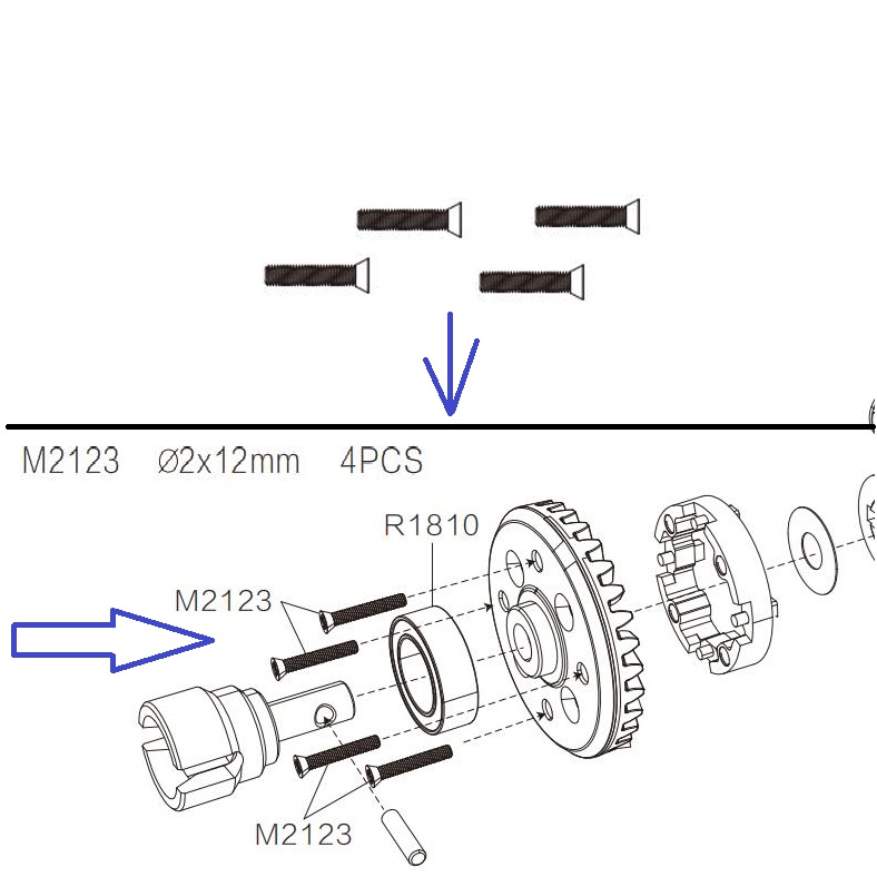 copy of MJX Hyper Go 16210 Parts 2X12MM Screws M2123