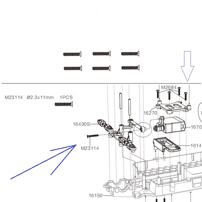 MJX Hyper Go 16210 Parts 2.3X11mm Screws M23114