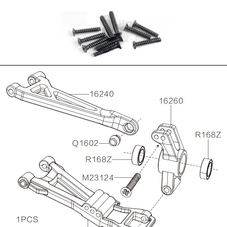 MJX Hyper Go 16210 Parts 2.3X12mm Screws M23124
