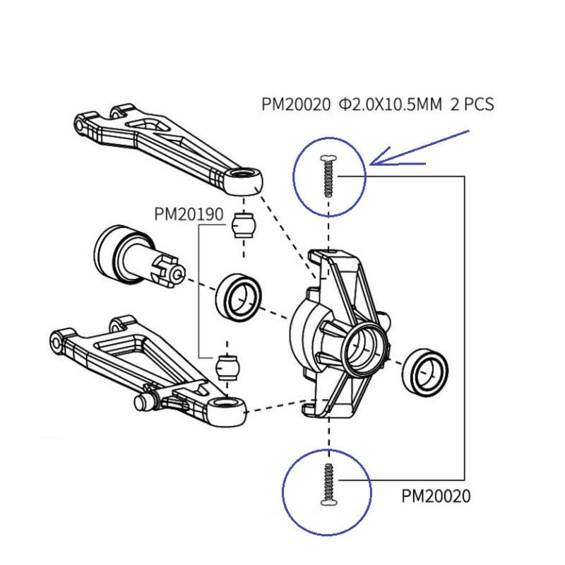 MJX Hyper Go 20208 Parts 2.0X10.5MM Screws PM20020