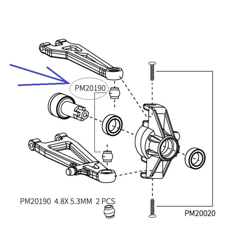 MJX Hyper Go 20208 Parts 4.8x5.3mm Pivot Balls PM20190