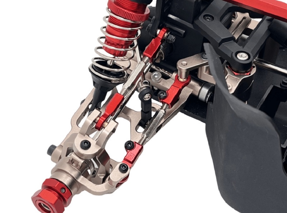 MJX Hyper Go 7304 Upgrade Parts Front Steering Assembly Red Overview