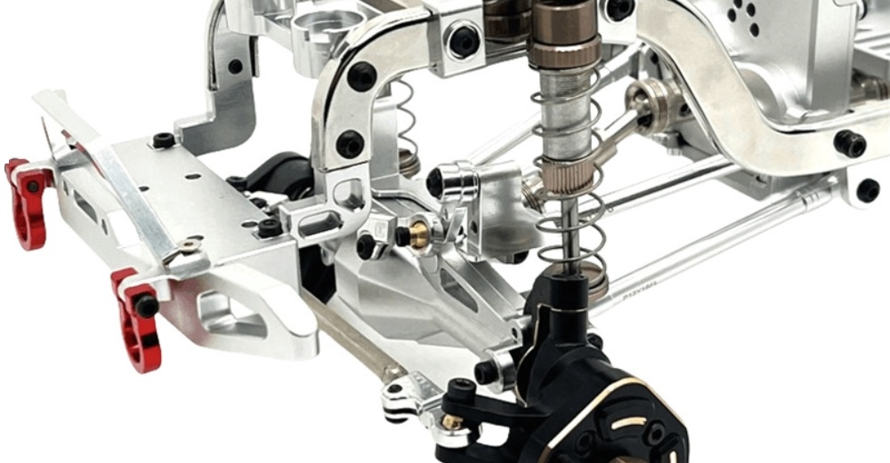 MJX-Hyper-Go-H12P-Upgrade-Parts-Front-Axle-Assembly-Silver-Overview