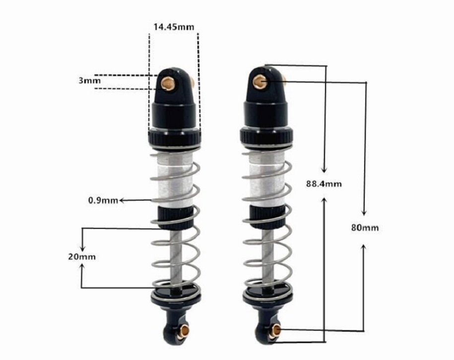 MJX-Hyper-Go-H12Y-Upgrade-Parts-Shock-Absorbers-Black-Overview