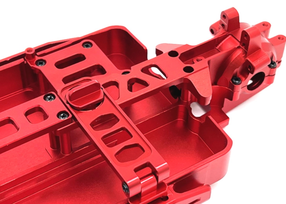 MJX Hyper Go M162 Upgrade Parts Chassis and Front and Rear Gearboxes Red Overview
